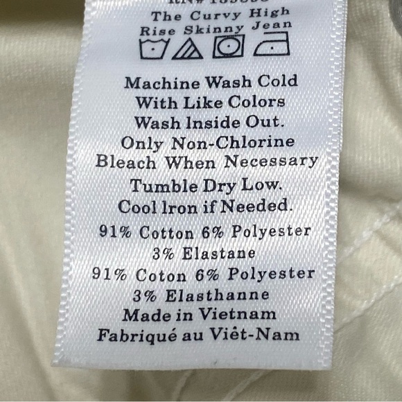 Everlane Curvy High Rise Skinny Jeans Size 27 White Stretch Denim Minimalist - Picture 5 of 6